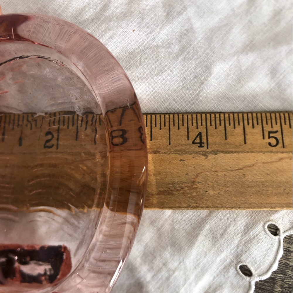 Vtg Oval Pink Glass Picture Frame - Picture 8 of 11